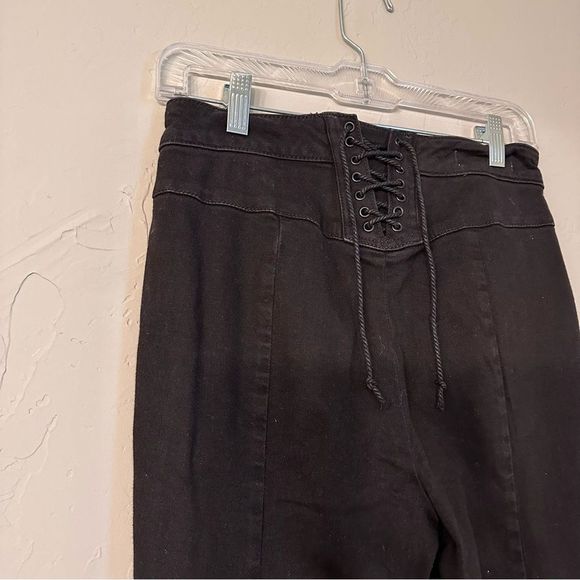 We The Free | 28 | Black Curvy high rise lace up back wide leg bell bottom jeans - Picture 7 of 9